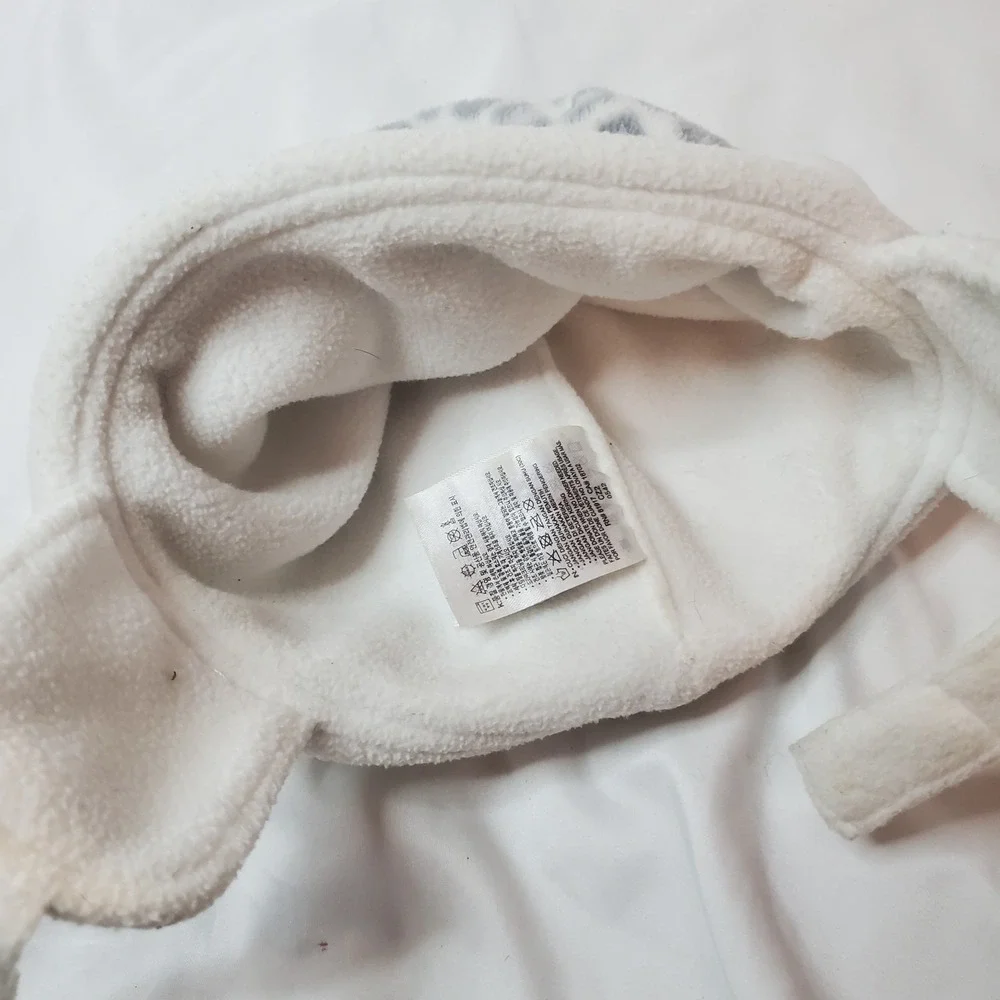 Baby‎ Girls Nike Leopard Print Fleece Trapper Hat White Grey